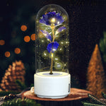 2-in-1 Rose LED Night Light & Bluetooth Speaker – Romantic Glass Dome Ornament, Valentine’s Day Gift & Home Decor | Decor Ynt