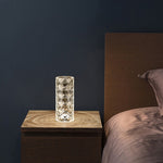 Nordic Crystal USB Table Lamp – Touch Dimming Diamond Night Light & Rose Projector | Elegant Bedroom & Home Decor | Decor Ynt