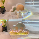 DIY Tulip Night Lamp – Korean Creative Cloud LED Table Light with Decorative Mirror, Handmade Bedroom & Birthday Gift