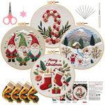 Christmas Embroidery DIY Kit – Handmade Fabric Embroidery Material Package for Holiday Crafts & Festive Home Décor