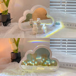 DIY Tulip Night Lamp – Korean Creative Cloud LED Table Light with Decorative Mirror, Handmade Bedroom & Birthday Gift