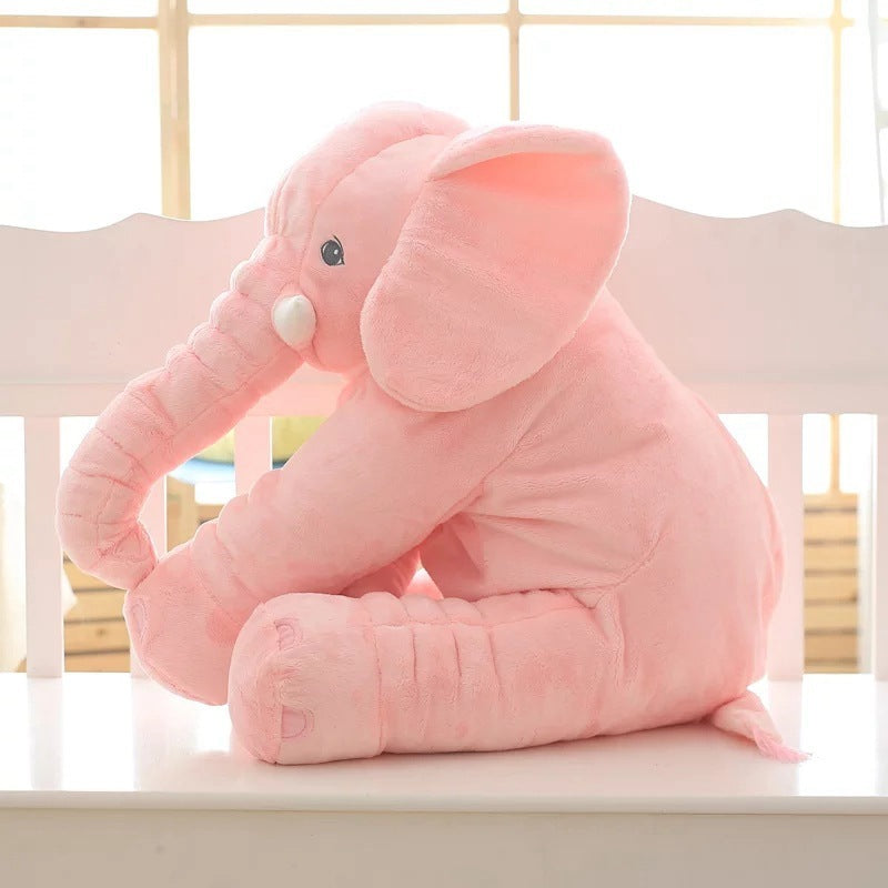 Soft Elephant Plush Toy – Cozy Sleep Companion & Pillow for Babies & Kids with Leather Shell | Cuddly Stuffed Animal | Decor Ynt
