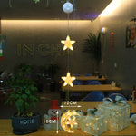 Christmas 3pcs LED Star Lights – Hanging Window Lamps with Suction Hooks, Xmas Tree & Home Decoration for New Year and Holiday Decor