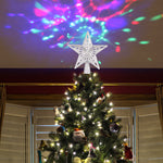 Christmas Tree Top Light – Star & Snowflake LED Laser Projector, Holiday Tree Ornament Decoration