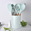 Silicone Kitchenware with Wooden Handle – Heat-Resistant Cooking Utensils for Home & Kitchen | Durable Non-Stick Tools | Decor Ynt