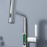Intelligent Digital Display Pull-Out Faucet – Rotatable Basin Tap with Temperature Display, Modern Kitchen & Bathroom Mixer