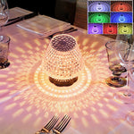 Diamond Crystal Table Lamp – USB Touch Sensor LED Night Light, Dimmable Bedside Lamp for Home, Wedding & Restaurant Decor