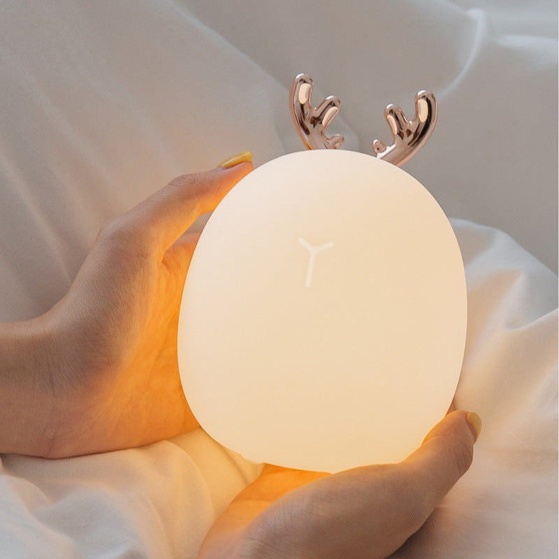 Cartoon Deer & Rabbit LED Night Light – USB Rechargeable Bedside Lamp for Kids & Baby Nursery | Cute Nursery Decor | Decor Ynt