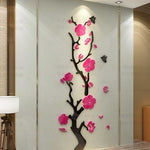 Plum Blossom Wall Stickers – Elegant Porch & Living Room Decoration, Removable Flower Mural for Home Decor