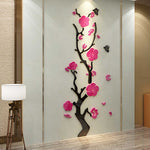 Plum Blossom Wall Stickers – Elegant Porch & Living Room Decoration, Removable Flower Mural for Home Decor