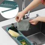 Telescopic Sink Rack – Adjustable Soap & Sponge Holder, Kitchen Sink Organizer with Drainer Basket for Efficient Storage