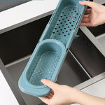 Telescopic Sink Rack – Adjustable Soap & Sponge Holder, Kitchen Sink Organizer with Drainer Basket for Efficient Storage