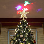 Christmas Tree Top Light – Star & Snowflake LED Laser Projector, Holiday Tree Ornament Decoration
