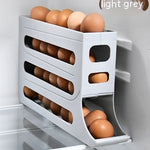 4-Layer Automatic Egg Roller Tray – Sliding Refrigerator Side Door Egg Storage Box, Large Capacity Holder for Kitchen Gadgets