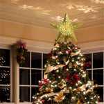Christmas Tree Top Light – Star & Snowflake LED Laser Projector, Holiday Tree Ornament Decoration