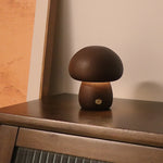 Cute Wooden Mushroom LED Night Light – Touch Sensor Bedside Lamp for Kids, Bedroom & Home Decor | Decor Ynt