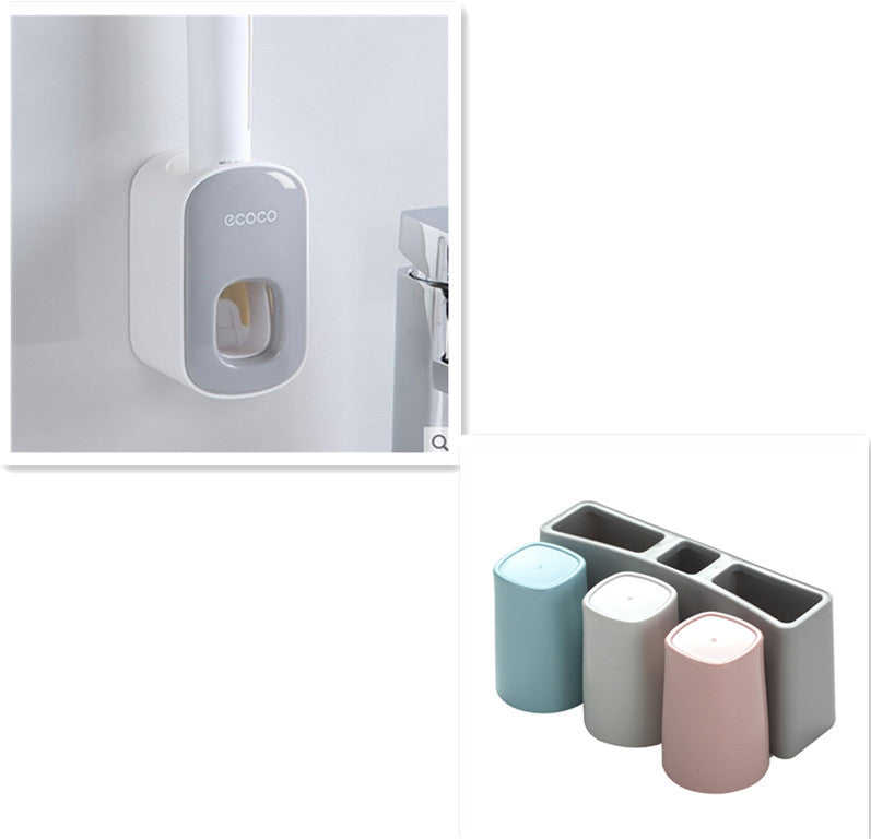 Wall Mounted Automatic Toothpaste Dispenser – Bathroom Accessories Set with Toothbrush Holder