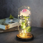 Enchanted Forever Rose in Glass LED Light – Romantic Christmas Decoration, Holiday Home Ornament Gift