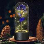 2-in-1 Rose LED Night Light & Bluetooth Speaker – Romantic Glass Dome Ornament, Valentine’s Day Gift & Home Decor | Decor Ynt