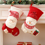Large Red & White Knitted Christmas Stocking – Santa Fireplace Decor & Holiday Gift Bag | Xmas Decoration | Decor Ynt