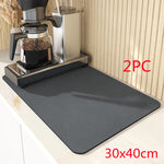 Super Absorbent Rubber Dish Drying Mat – Non-slip Kitchen Drain Pad for Tableware, Bottles & Dinnerware Counter Protection