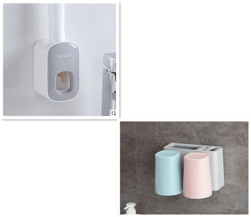 Wall Mounted Automatic Toothpaste Dispenser – Bathroom Accessories Set with Toothbrush Holder