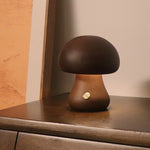 Cute Wooden Mushroom LED Night Light – Touch Sensor Bedside Lamp for Kids, Bedroom & Home Decor | Decor Ynt