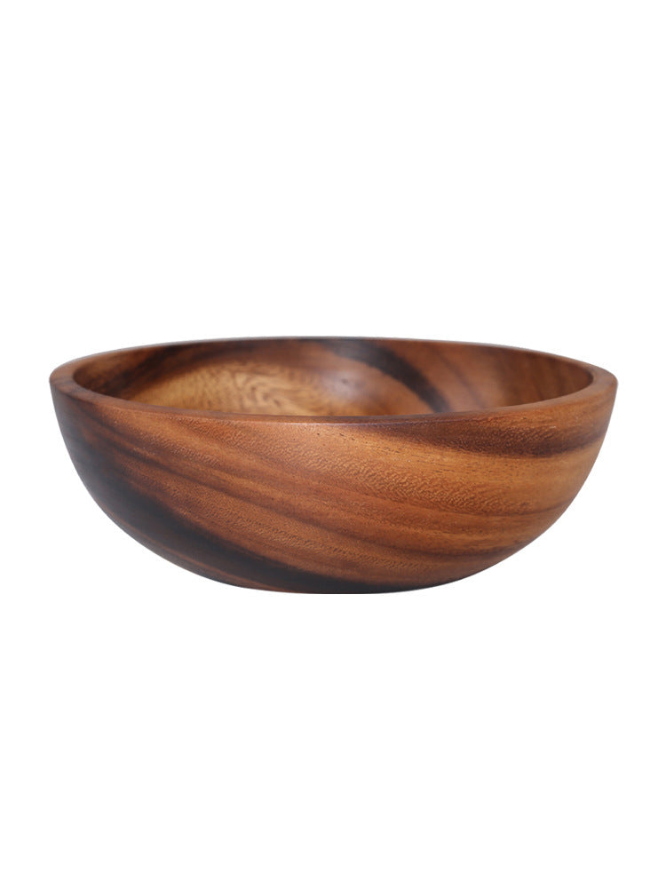 Natural Wooden Kitchen Bowl – Fruit & Salad Bowl with Wooden Utensils for Home & Restaurant | Eco-Friendly Dining | Decor Ynt
