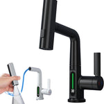 Intelligent Digital Display Pull-Out Faucet – Rotatable Basin Tap with Temperature Display, Modern Kitchen & Bathroom Mixer
