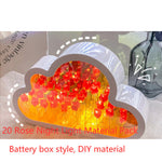 DIY Tulip Night Lamp – Korean Creative Cloud LED Table Light with Decorative Mirror, Handmade Bedroom & Birthday Gift