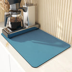 Super Absorbent Rubber Dish Drying Mat – Non-slip Kitchen Drain Pad for Tableware, Bottles & Dinnerware Counter Protection
