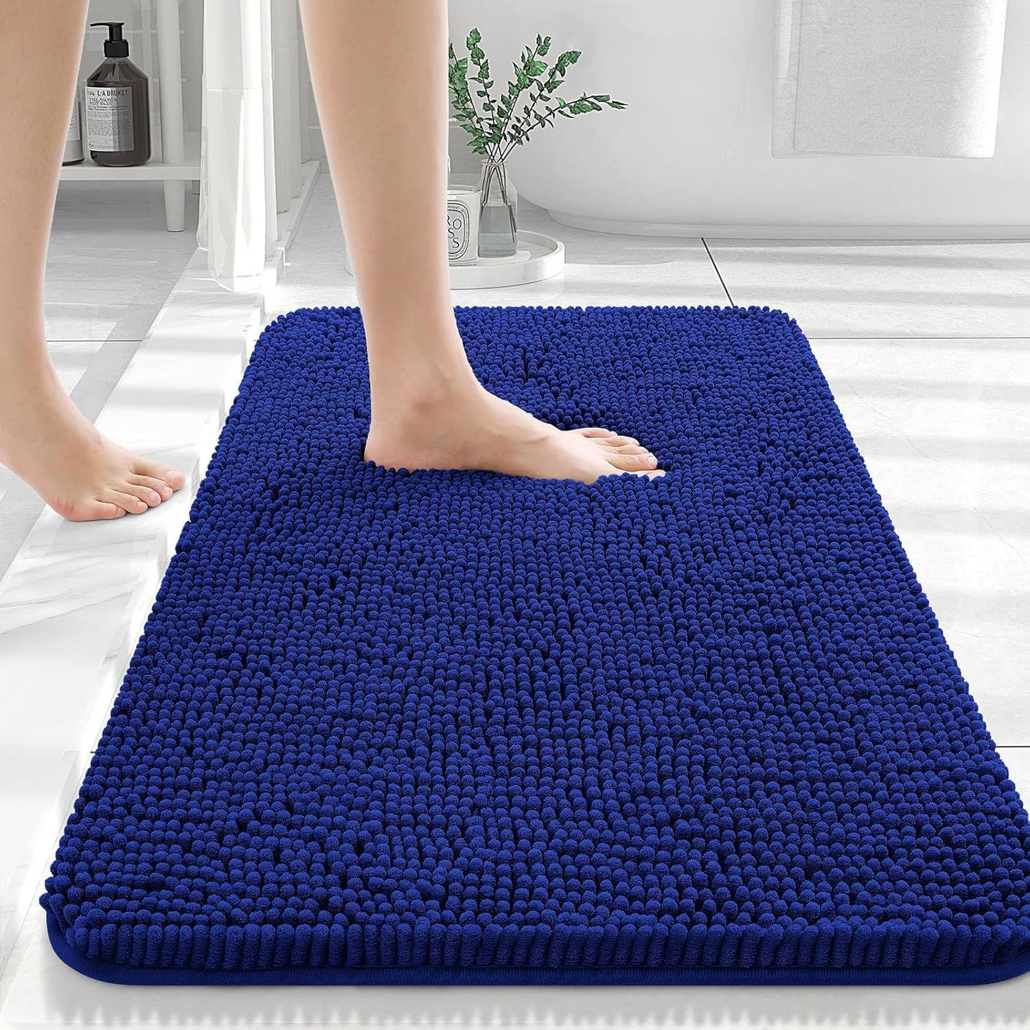 Long Wool Chenille Floor Mat – Absorbent Non-Slip Carpet for Bathroom & Bedroom | Soft Pedal Rug