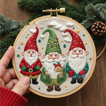 Christmas Embroidery DIY Kit – Handmade Fabric Embroidery Material Package for Holiday Crafts & Festive Home Décor