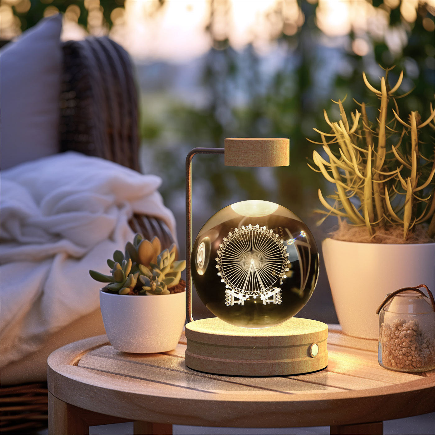 Crystal Ball Dinosaur Night Light – USB Powered Warm LED Bedside Lamp for Kids, Bedroom & Birthday Gift | Decor Ynt