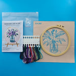 Purple Lily Flower Embroidery Kit – DIY Hand Stitch Art for Beginners & Experts, Floral Wall Decoration & Handmade Gift