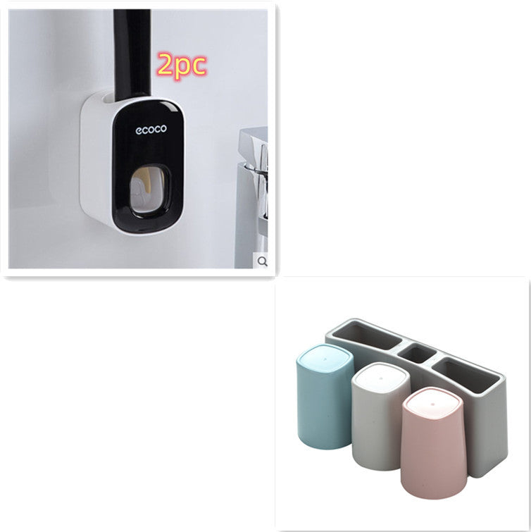 Wall Mounted Automatic Toothpaste Dispenser – Bathroom Accessories Set with Toothbrush Holder