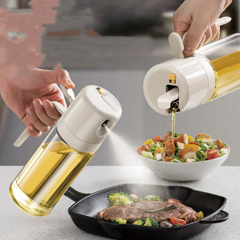2-in-1 Oil Sprayer Bottle – Olive Oil & Vinegar Dispenser for Cooking, BBQ & Baking | Refillable Kitchen Spray | Decor Ynt