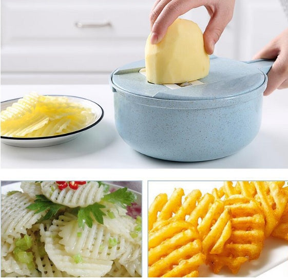 8-in-1 Mandoline Slicer – Vegetable Cutter, Potato Peeler, Grater & Kitchen Strainer Accessories | Multifunction Kitchen Tool | Decor Ynt