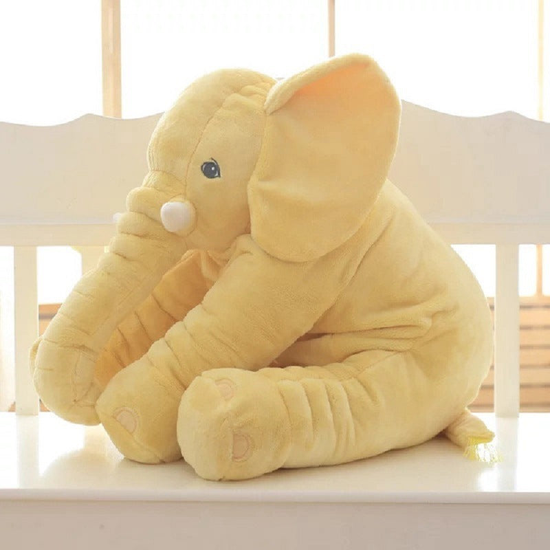 Soft Elephant Plush Toy – Cozy Sleep Companion & Pillow for Babies & Kids with Leather Shell | Cuddly Stuffed Animal | Decor Ynt