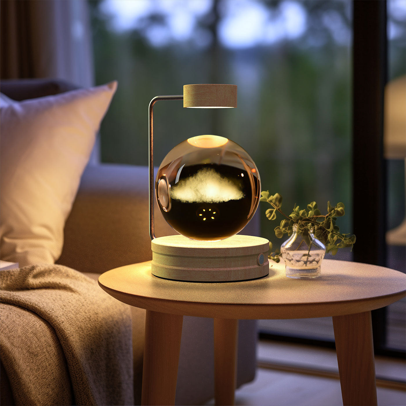 Crystal Ball Dinosaur Night Light – USB Powered Warm LED Bedside Lamp for Kids, Bedroom & Birthday Gift | Decor Ynt