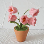 Hand Woven Mini Potted Flowers – Small Artificial Plants in Basket, Cute Home Decor for Desk, Bedroom & Living Room