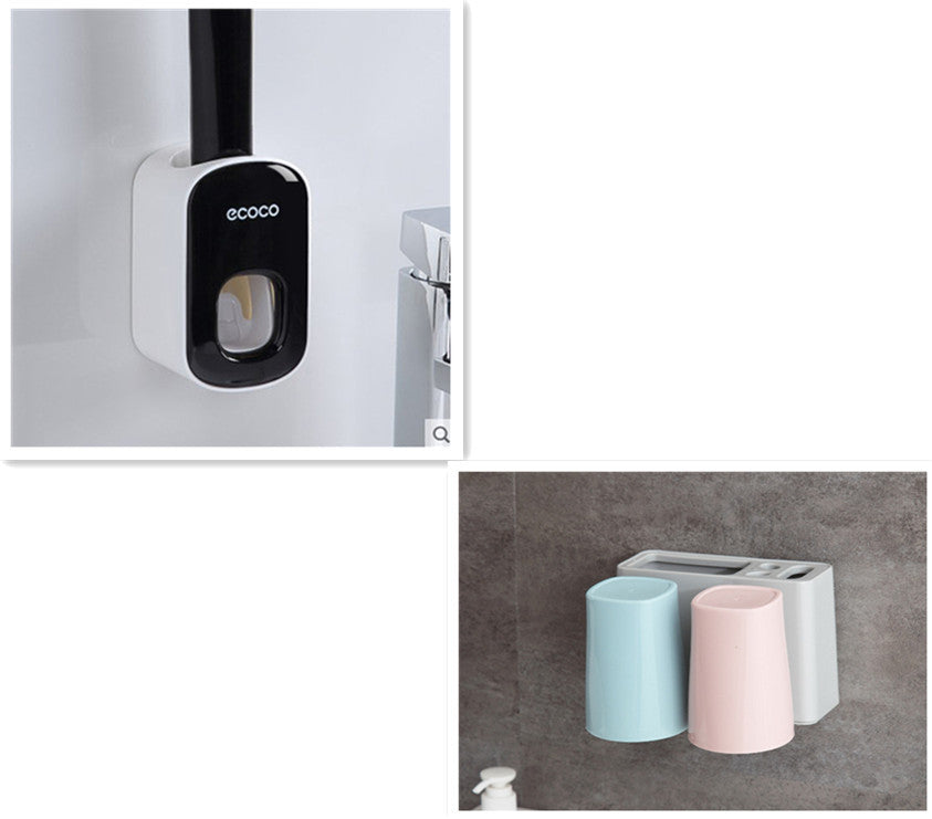Wall Mounted Automatic Toothpaste Dispenser – Bathroom Accessories Set with Toothbrush Holder