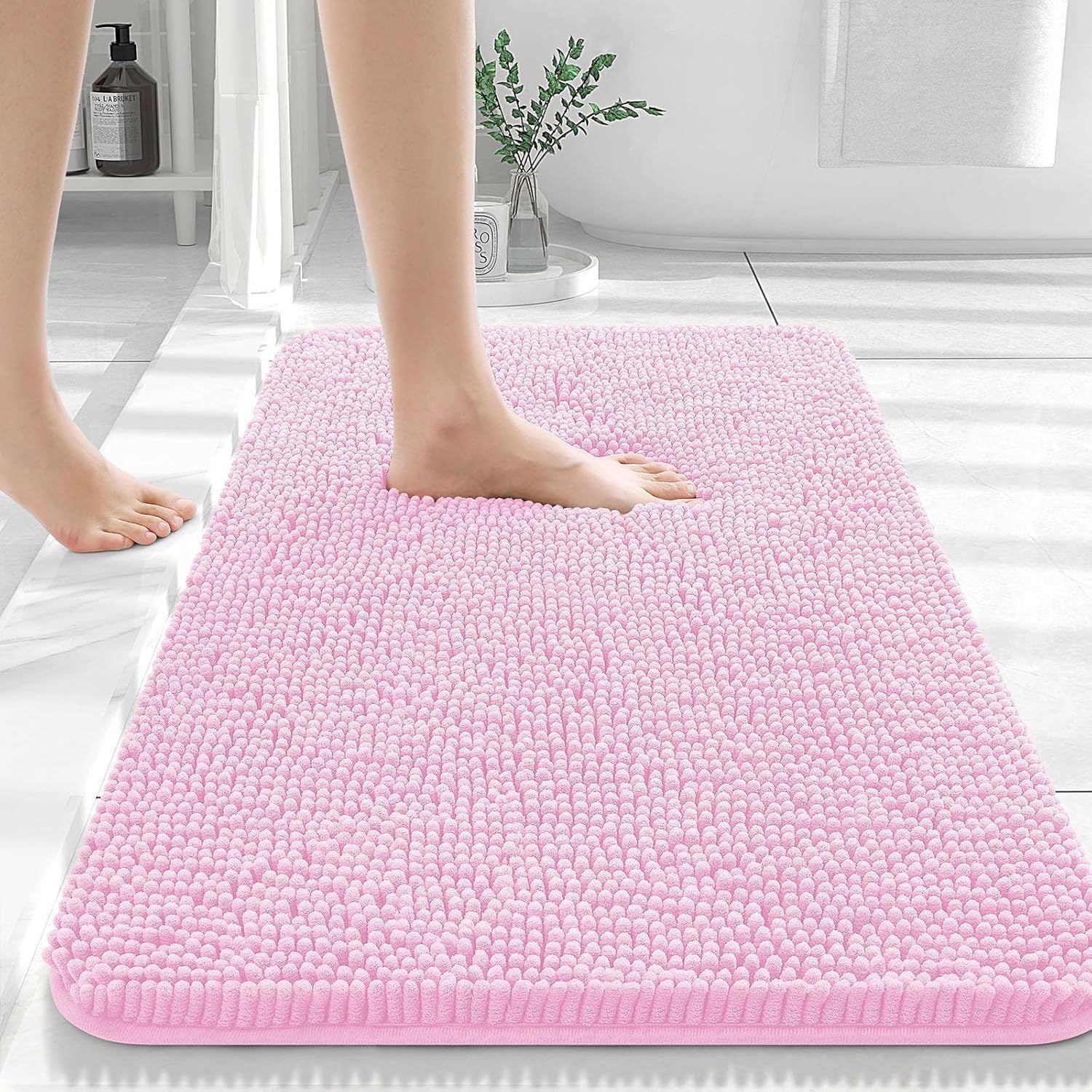 Long Wool Chenille Floor Mat – Absorbent Non-Slip Carpet for Bathroom & Bedroom | Soft Pedal Rug