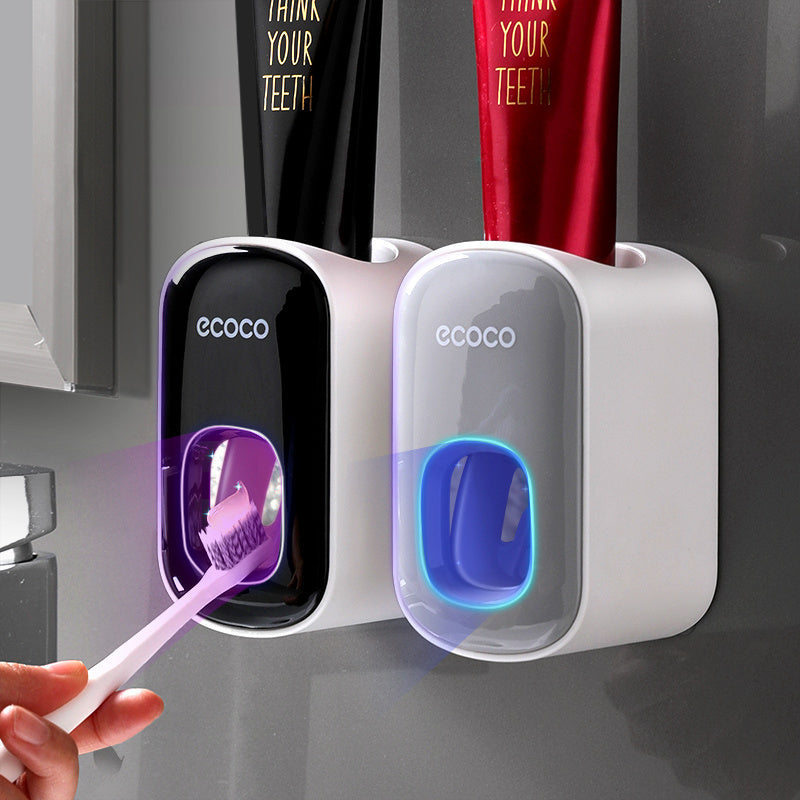 Wall Mounted Automatic Toothpaste Dispenser – Bathroom Accessories Set with Toothbrush Holder