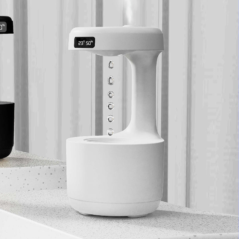 Anti-Gravity Bedroom Humidifier with Clock – Large Capacity Aroma Diffuser & Silent Heavy Fog Sprayer
