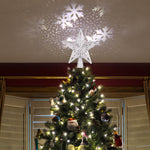 Christmas Tree Top Light – Star & Snowflake LED Laser Projector, Holiday Tree Ornament Decoration