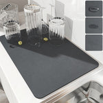 Super Absorbent Rubber Dish Drying Mat – Non-slip Kitchen Drain Pad for Tableware, Bottles & Dinnerware Counter Protection