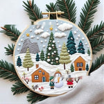 Christmas Embroidery DIY Kit – Handmade Fabric Embroidery Material Package for Holiday Crafts & Festive Home Décor