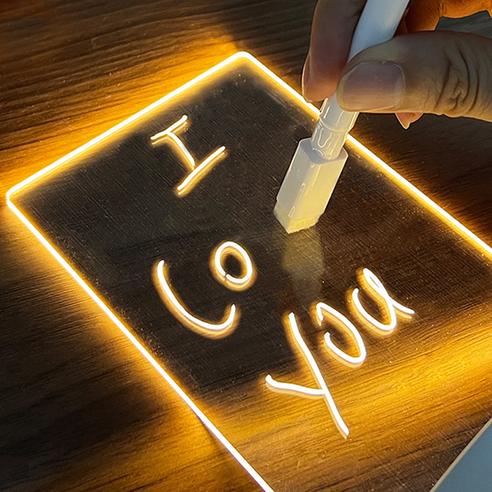Creative LED Night Light USB Message Board with Pen | Gift for Kids, Girlfriend & Holiday Home Decoration