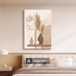 Decorative Cream Abstract Line Painting – Modern Character Mural Wall Art for Living Room, Bedroom & Office Decor